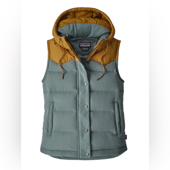 Patagonia Jackets & Blazers - Patagonia Women's Bivy Hooded Vest in Blue and Brown - Size Large